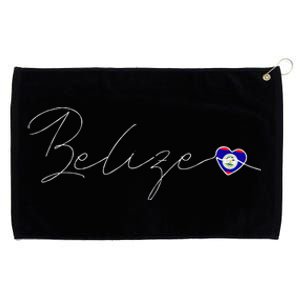 Belize Simple Love Belizean Flag Heart On Belize Grommeted Golf Towel