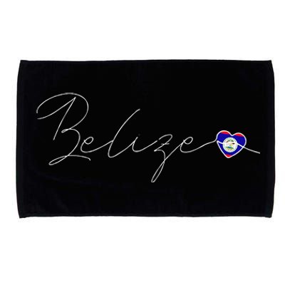 Belize Simple Love Belizean Flag Heart On Belize Microfiber Hand Towel