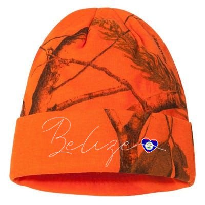 Belize Simple Love Belizean Flag Heart On Belize Kati Licensed 12" Camo Beanie