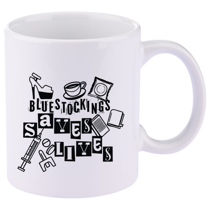 Bluestockings Saves Lives 11oz C Handle Ceramic Mug