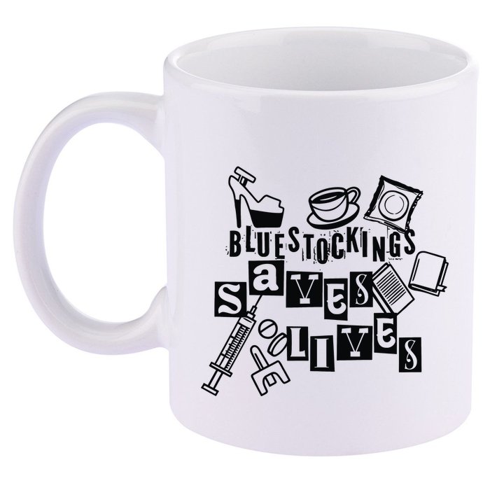 Bluestockings Saves Lives 11oz C Handle Ceramic Mug