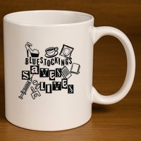 Bluestockings Saves Lives 11oz C Handle Ceramic Mug