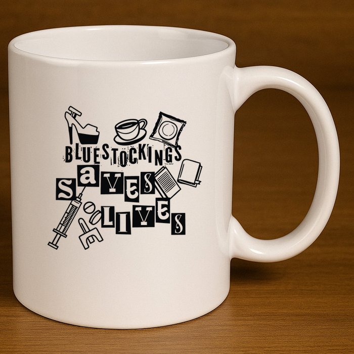 Bluestockings Saves Lives 11oz C Handle Ceramic Mug