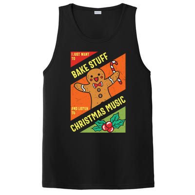 Bake Stuff Listen To Christmas Music Xmas Tee Funny Humor Gift PosiCharge Competitor Tank