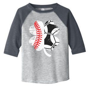 Baseball Soccer Love Clover St Patrick's Day Shamrock Boy Toddler Fine Jersey T-Shirt