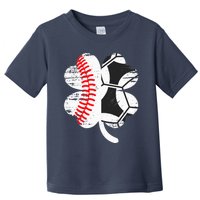 Baseball Soccer Love Clover St Patrick's Day Shamrock Boy Toddler T-Shirt