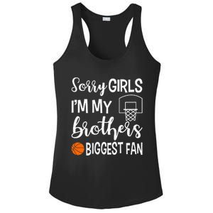 Basketball Sister Little Sister Biggest Fan Cute Ladies PosiCharge Competitor Racerback Tank