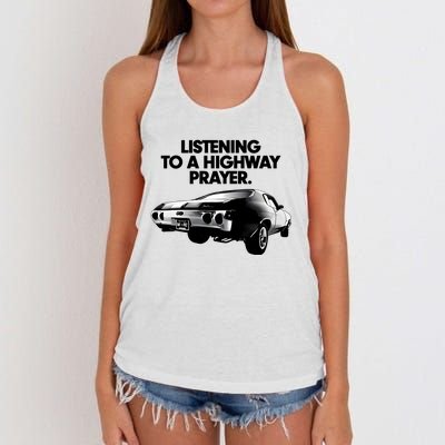 Billy Strings Listening To A Highway Prayers 2024 Women's Knotted Racerback Tank