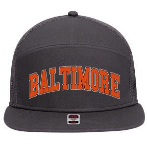 Baltimore Sports Logo 7 Panel Mesh Trucker Snapback Hat