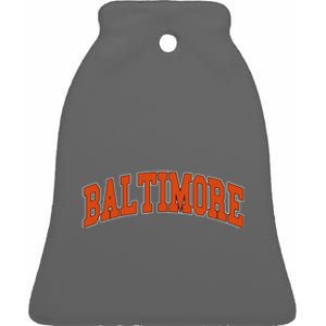 Baltimore Sports Logo Ceramic Bell Ornament