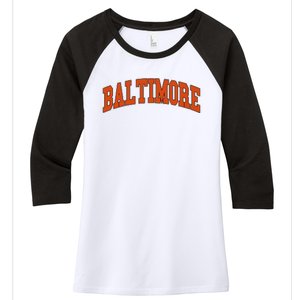 Baltimore Sports Logo Women's Tri-Blend 3/4-Sleeve Raglan Shirt