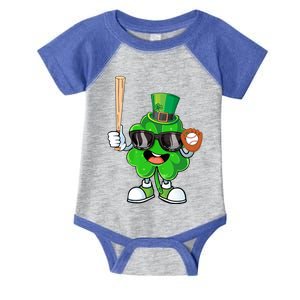 Baseball Shamrock Lucky Patricks Day Baseball Lover Great Gift Infant Baby Jersey Bodysuit