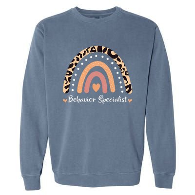 Behavior Specialist Leopard Rainbow Appreciation Garment-Dyed Sweatshirt