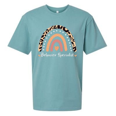 Behavior Specialist Leopard Rainbow Appreciation Sueded Cloud Jersey T-Shirt