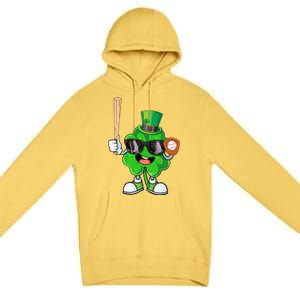 Baseball Shamrock Lucky Patricks Day Baseball Lover Gift Premium Pullover Hoodie