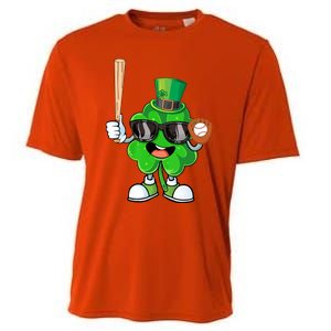 Baseball Shamrock Lucky Patricks Day Baseball Lover Gift Cooling Performance Crew T-Shirt