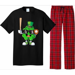 Baseball Shamrock Lucky Patricks Day Baseball Lover Gift Pajama Set