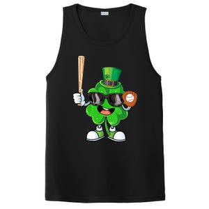 Baseball Shamrock Lucky Patricks Day Baseball Lover Gift PosiCharge Competitor Tank