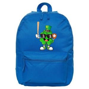 Baseball Shamrock Lucky Patricks Day Baseball Lover Gift 16 in Basic Backpack