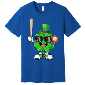 Baseball Shamrock Lucky Patricks Day Baseball Lover Gift Premium T-Shirt