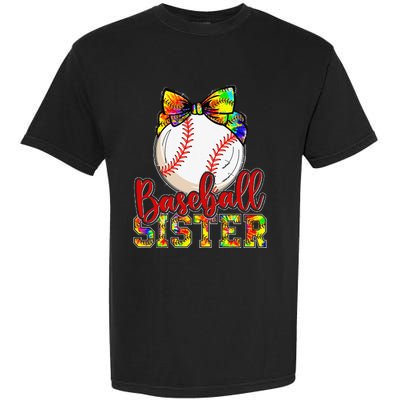 Baseball Sister Leopard Tie Dye Funny Mothers Day Garment-Dyed Heavyweight T-Shirt