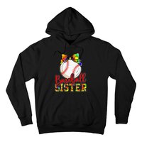 Baseball Sister Leopard Tie Dye Funny Mothers Day Hoodie