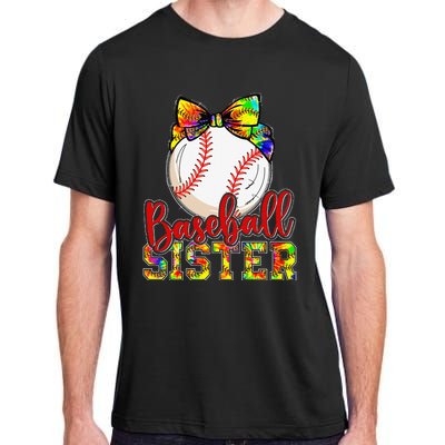 Baseball Sister Leopard Tie Dye Funny Mothers Day Adult ChromaSoft Performance T-Shirt