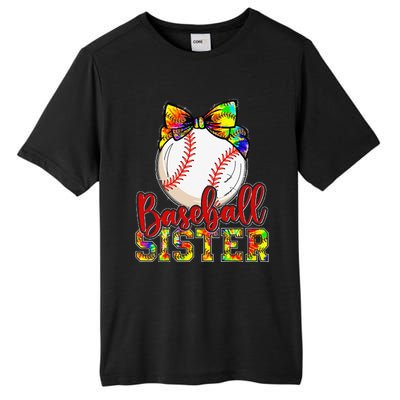 Baseball Sister Leopard Tie Dye Funny Mothers Day Tall Fusion ChromaSoft Performance T-Shirt