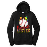 Baseball Sister Leopard Tie Dye Funny Mothers Day Women's Pullover Hoodie