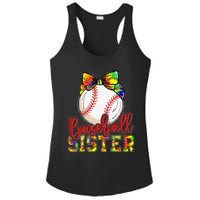 Baseball Sister Leopard Tie Dye Funny Mothers Day Ladies PosiCharge Competitor Racerback Tank