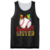 Baseball Sister Leopard Tie Dye Funny Mothers Day Mesh Reversible Basketball Jersey Tank