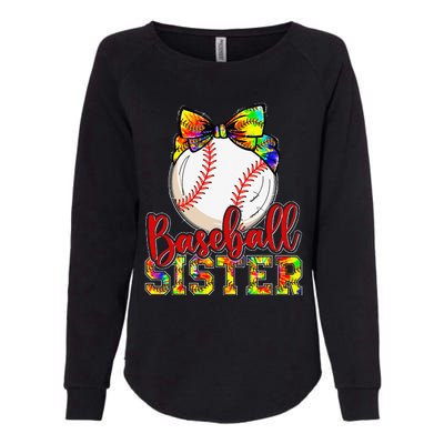 Baseball Sister Leopard Tie Dye Funny Mothers Day Womens California Wash Sweatshirt