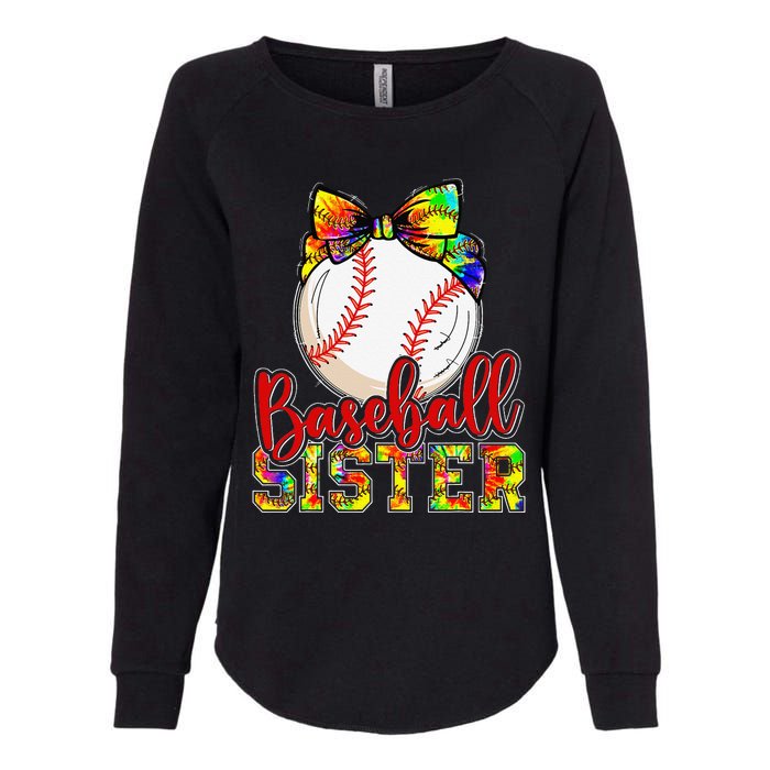 Baseball Sister Leopard Tie Dye Funny Mothers Day Womens California Wash Sweatshirt