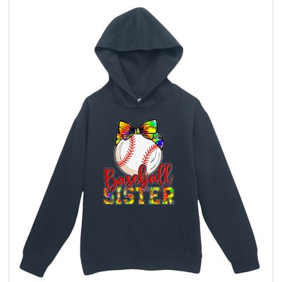 Baseball Sister Leopard Tie Dye Funny Mothers Day Urban Pullover Hoodie