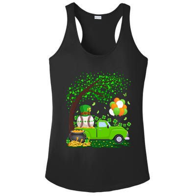 Baseball Sports Lover Shamrock Leaf Baseball St Patricks Day Funny Gift Ladies PosiCharge Competitor Racerback Tank