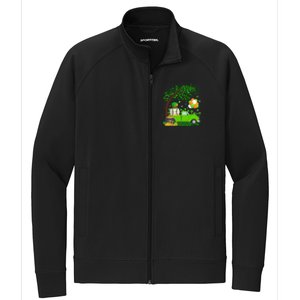 Baseball Sports Lover Shamrock Leaf Baseball St Patricks Day Gift Stretch Full-Zip Cadet Jacket