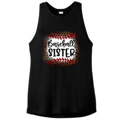 Baseball Sister Leopard Gift Baseball Sister Gift Ladies PosiCharge Tri-Blend Wicking Tank