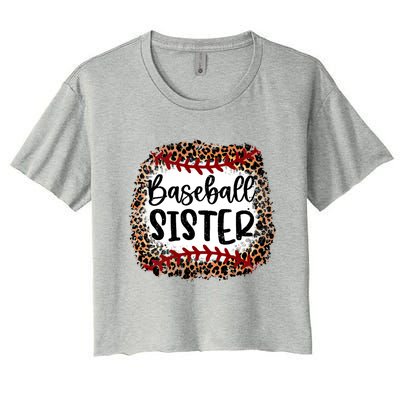 Baseball Sister Leopard Gift Baseball Sister Gift Women's Crop Top Tee