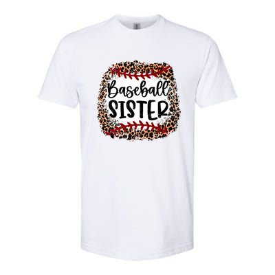 Baseball Sister Leopard Gift Baseball Sister Gift Softstyle® CVC T-Shirt