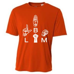 Blm Sign Language Gift Hand Graphic Hu Rights Tee Gift Cooling Performance Crew T-Shirt