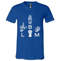 Blm Sign Language Gift Hand Graphic Hu Rights Tee Gift V-Neck T-Shirt