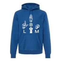 Blm Sign Language Gift Hand Graphic Hu Rights Tee Gift Premium Hoodie