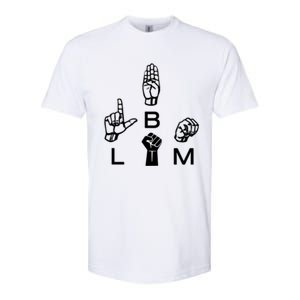 Blm Sign Language Gift Hand Graphic Hu Rights Tee Gift Softstyle CVC T-Shirt