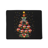 Basketball Sports Lover Santa Hat Basketball Christmas Tree Mousepad