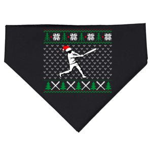 Baseball Sport Lover Ugly Christmas Sweater USA-Made Doggie Bandana