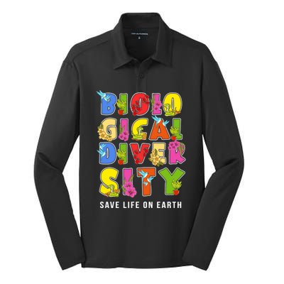 Biodiversity Safe Life On Earth Gift For Earth Planet Day Cute Gift Silk Touch Performance Long Sleeve Polo