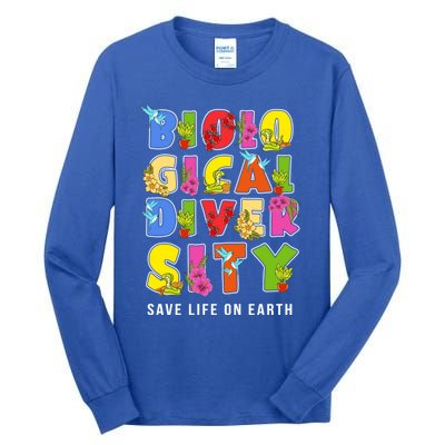 Biodiversity Safe Life On Earth Gift For Earth Planet Day Cute Gift Tall Long Sleeve T-Shirt