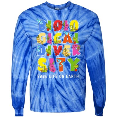 Biodiversity Safe Life On Earth Gift For Earth Planet Day Cute Gift Tie-Dye Long Sleeve Shirt