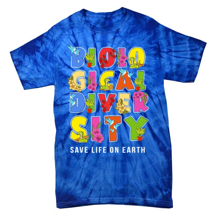 Biodiversity Safe Life On Earth Gift For Earth Planet Day Cute Gift Tie-Dye T-Shirt