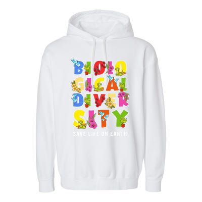 Biodiversity Safe Life On Earth Gift For Earth Planet Day Cute Gift Garment-Dyed Fleece Hoodie